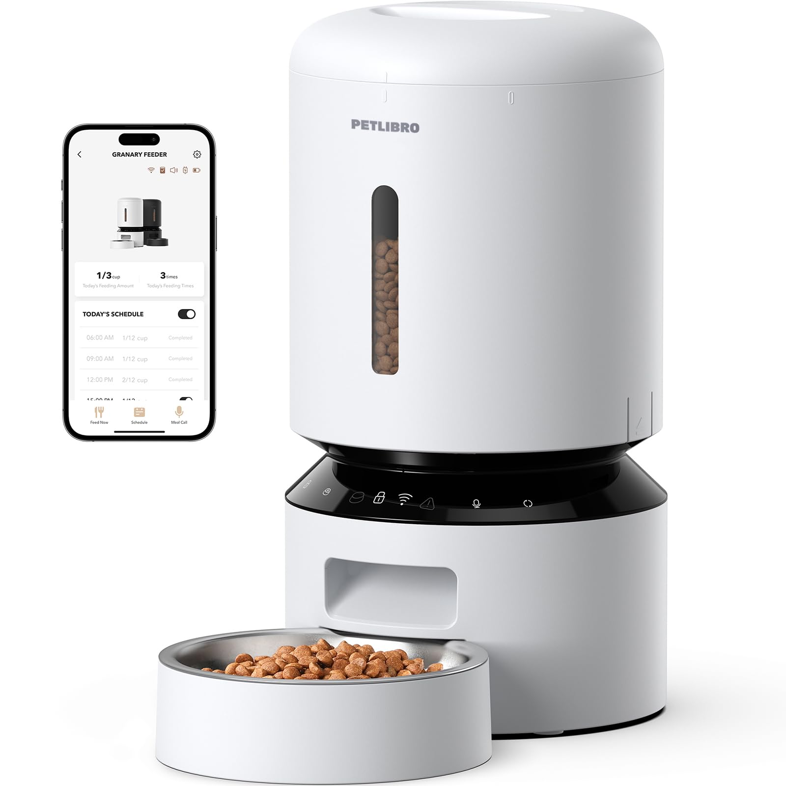 PETLIBRO Automatic Cat Feeder, Granary 5G WiFi Pet Feeder with APP Control, for Pet Dry Food, Freshness Preservation, 5L Timed Cat Feeder with Low Food Sensor, Up to 10 Meals Per Day for Cats Dogs