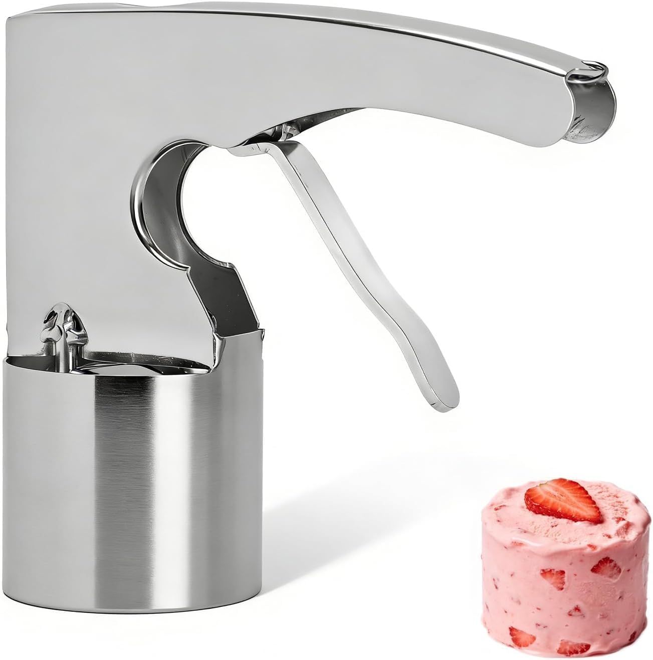 Old Time Ice Cream Scooper, Stainless Steel Ice Cream Scooper with Trigger Release, Easy Release Adjustable Thickness for Mashed Potatoes Ice Cream 5.71 * 6.31in