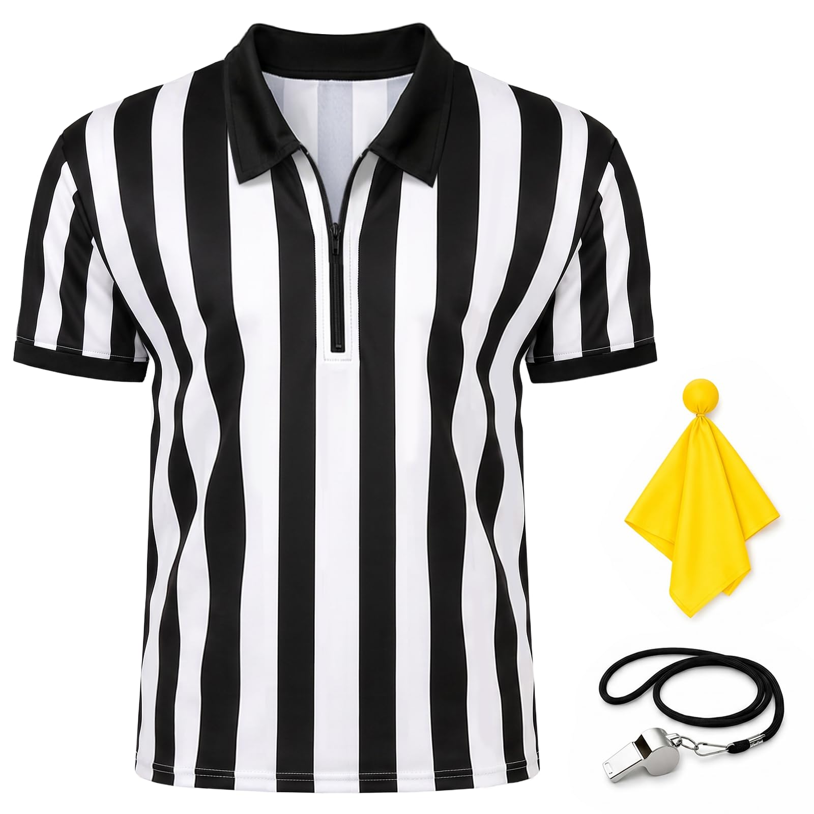 Referee Shirt Womens &amp; Men Black and White Striped Shirt