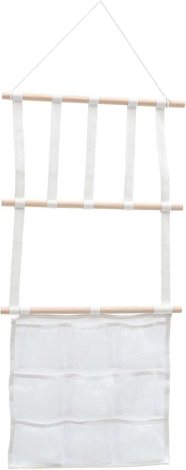 Wooden Hanging Hair Clip Organizer Bag for Door and Wall Storage