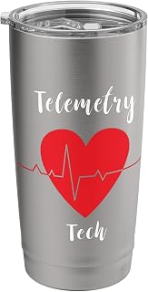 Telemetry Tech Heartbeat EKG Pulse Analyzing Heart Rate Stainless Steel Insulated Tumbler