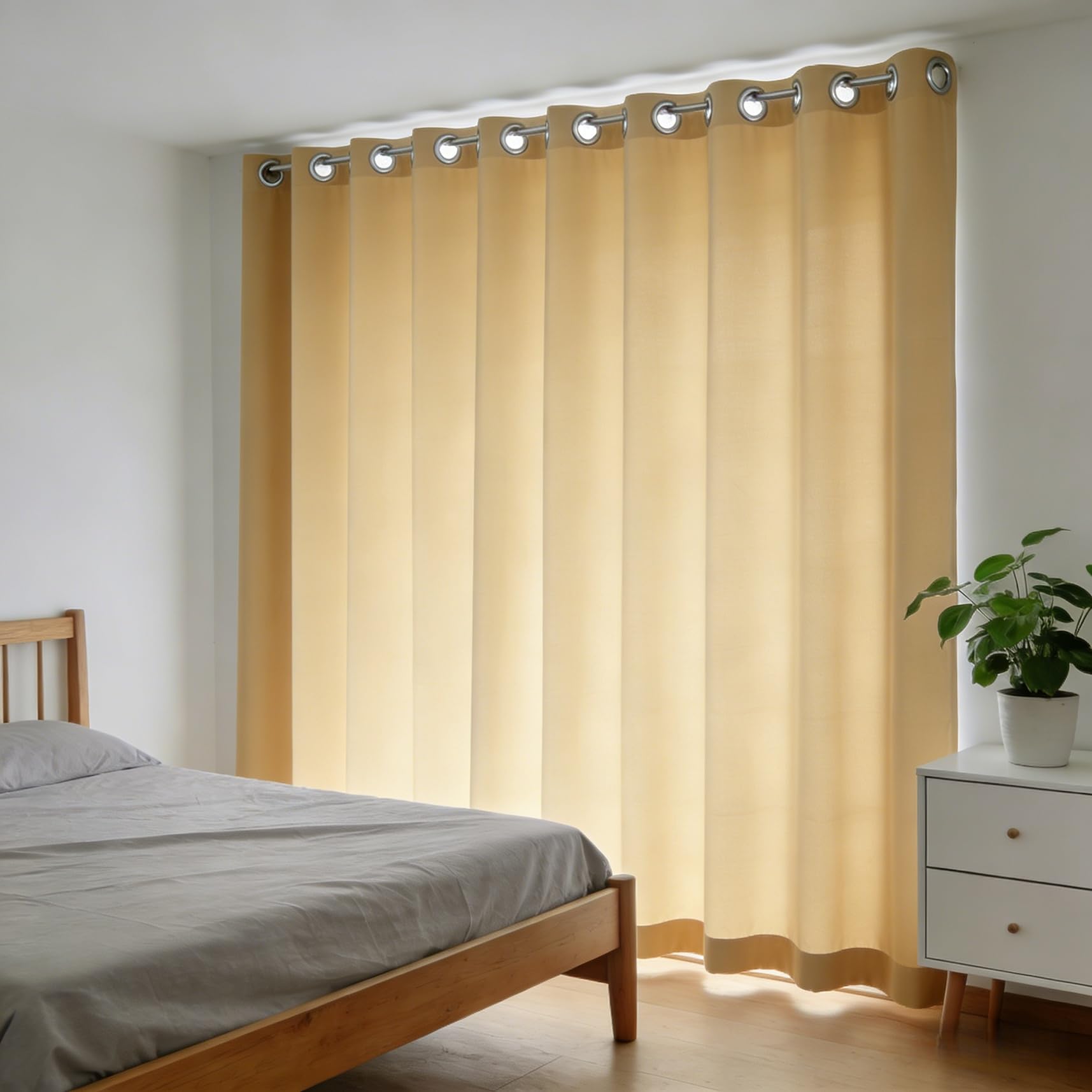 Zasłony Izolowane Termicznie 140 x 150 cm Termiczne Zaciemniające Izolowane Dźwiękoszczelne Firany Zasłony Zaciemniające 1 Panele Do Salonu Kuchni Sypialni, Kolor kremowy