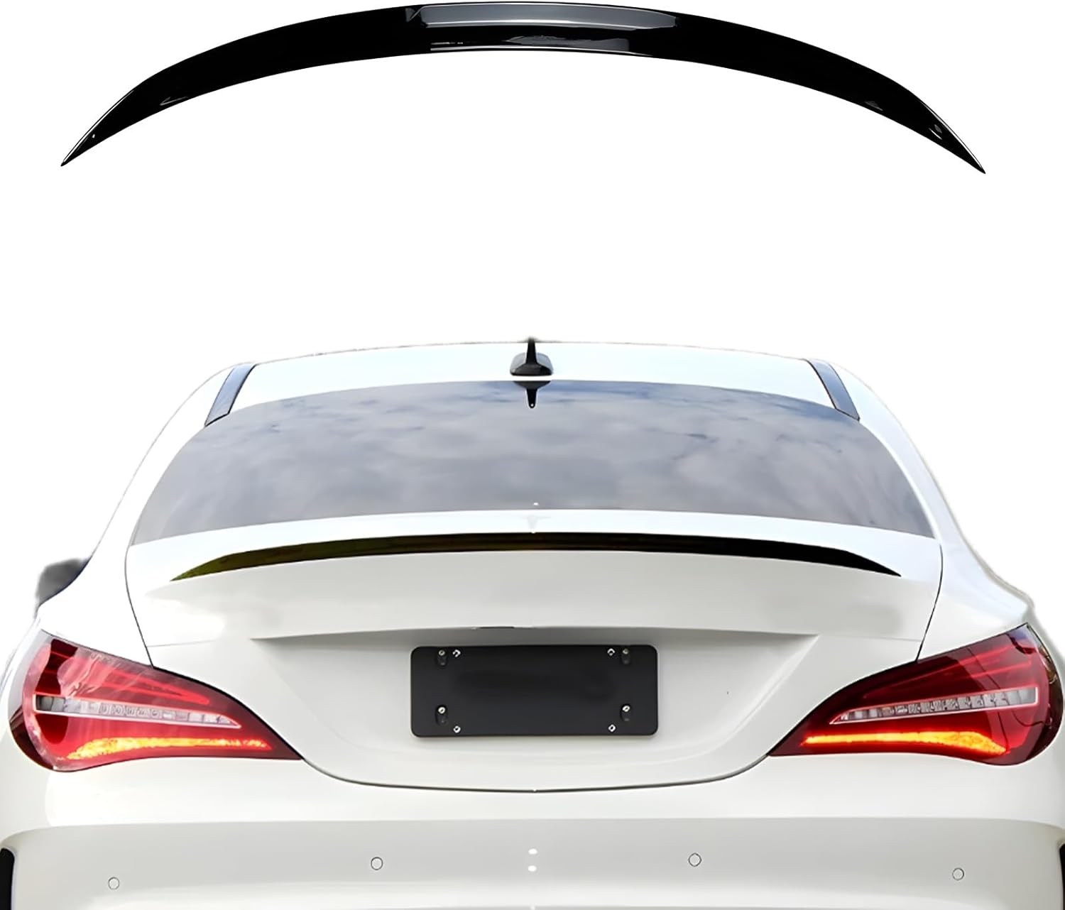 Rear Spoiler Wing Compatible with Benz CLA Class C117 CLA200 CLA260 CLA45 AMG 2013-2019 Rear Trunk Lip Spoiler Wing Vehicle Body Styling Kit(Carbon Fiber Look)