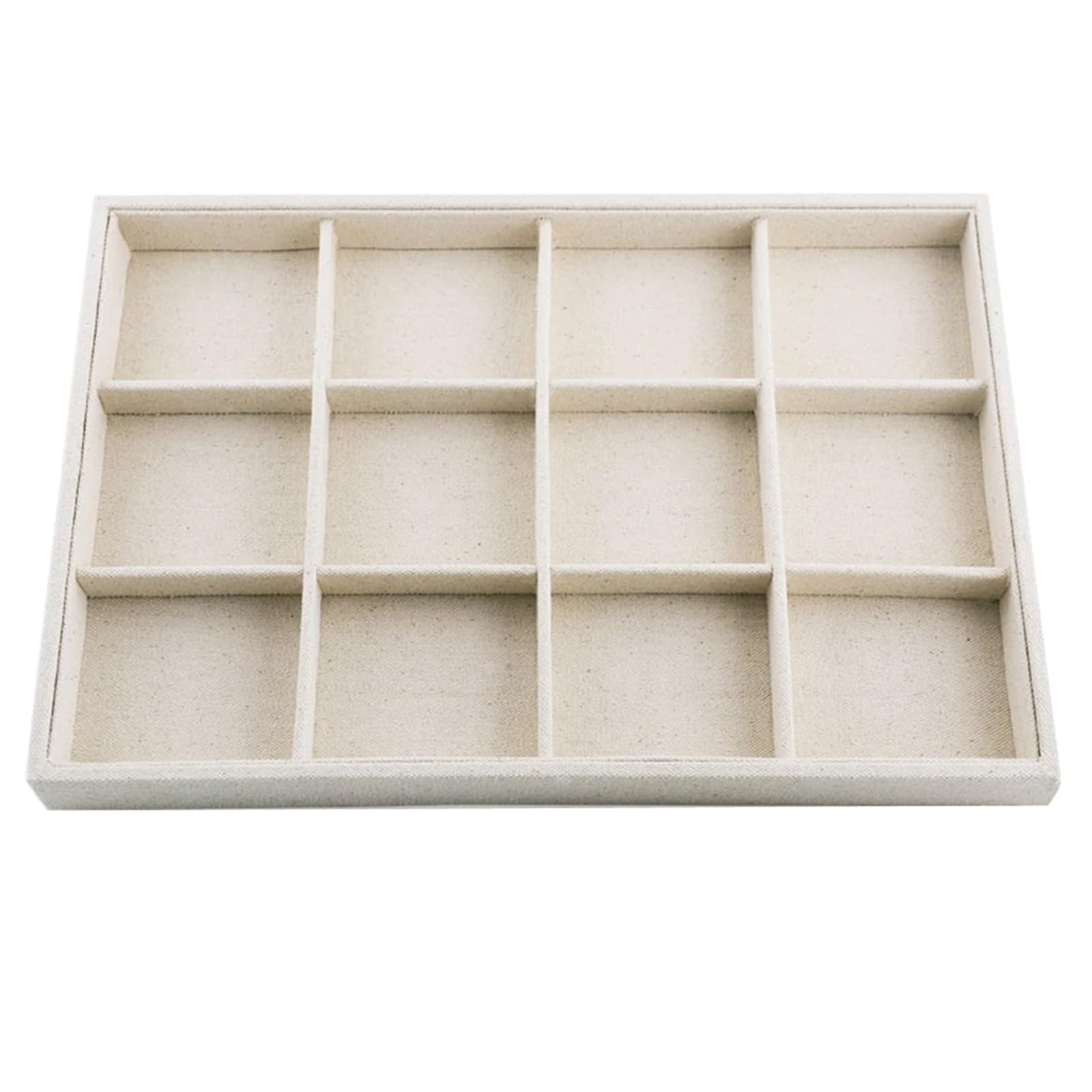 Bandejas para Joyas Bandeja Multifuncional De Lino Beige For Joyas, Organizador De Exhibición De Aretes, Caja De Almacenamiento For Aretes Y Collares para Joyas(Style 3)