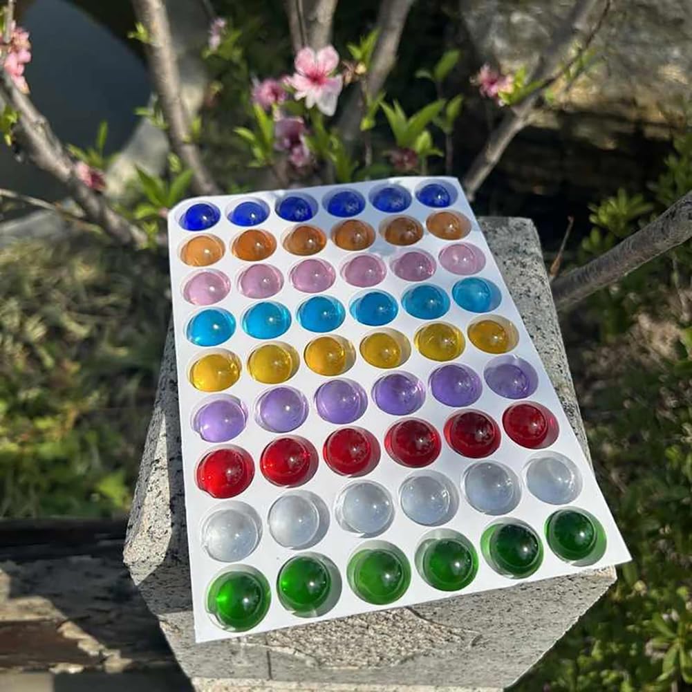 10PCS Boules décoratives de Couleur Unie, 15mm Billes de Verre Transparentes pour vases, Aquariums et décoration intérieure, Mixte