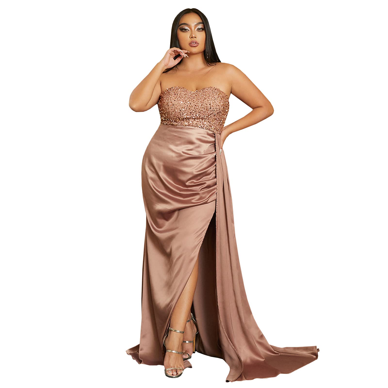 Amazon.com: EliteBloom Evening Dress Women's Plus Size Off Shoulder Sexy High Split Long Formal Party Maxi Floor Dresses Evening Gown,Brown-XL(60-67.5KG) : Clothing, Shoes & Jewelry Amazon.com: EliteBloom Evening Dress Women's Plus Size Off Shoulder Sexy High Split Long Formal Party Maxi Floor Dresses Evening Gown,Brown-XL(60-67.5KG) : Clothing, Shoes & Jewelry