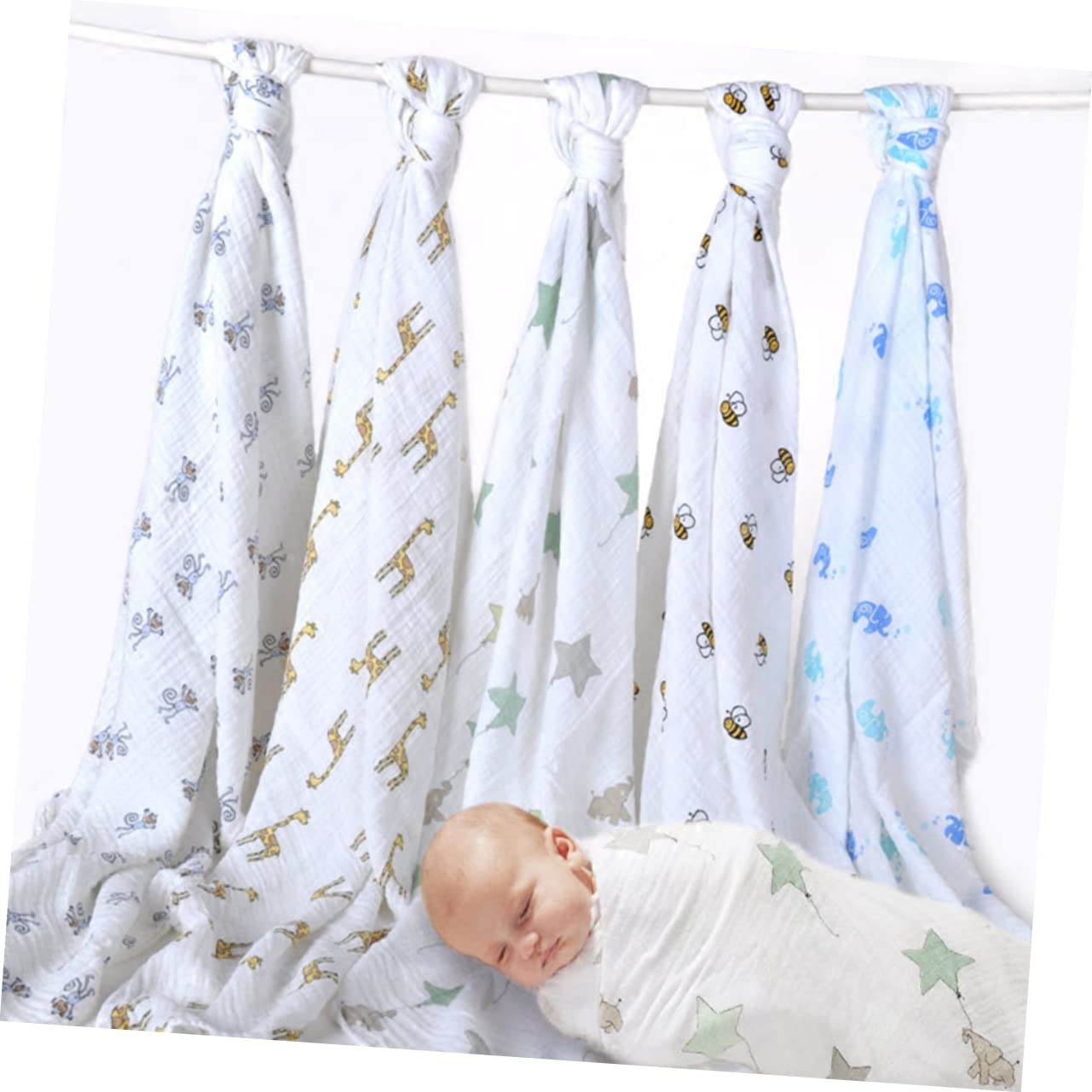 BESTonZON 3 Pz coperta infantile gli elementi essenziali del bambino devono avere coperta per bambini in mussola asciugamano fasciare coperta di mussola coperta per neonati ragazza necessità