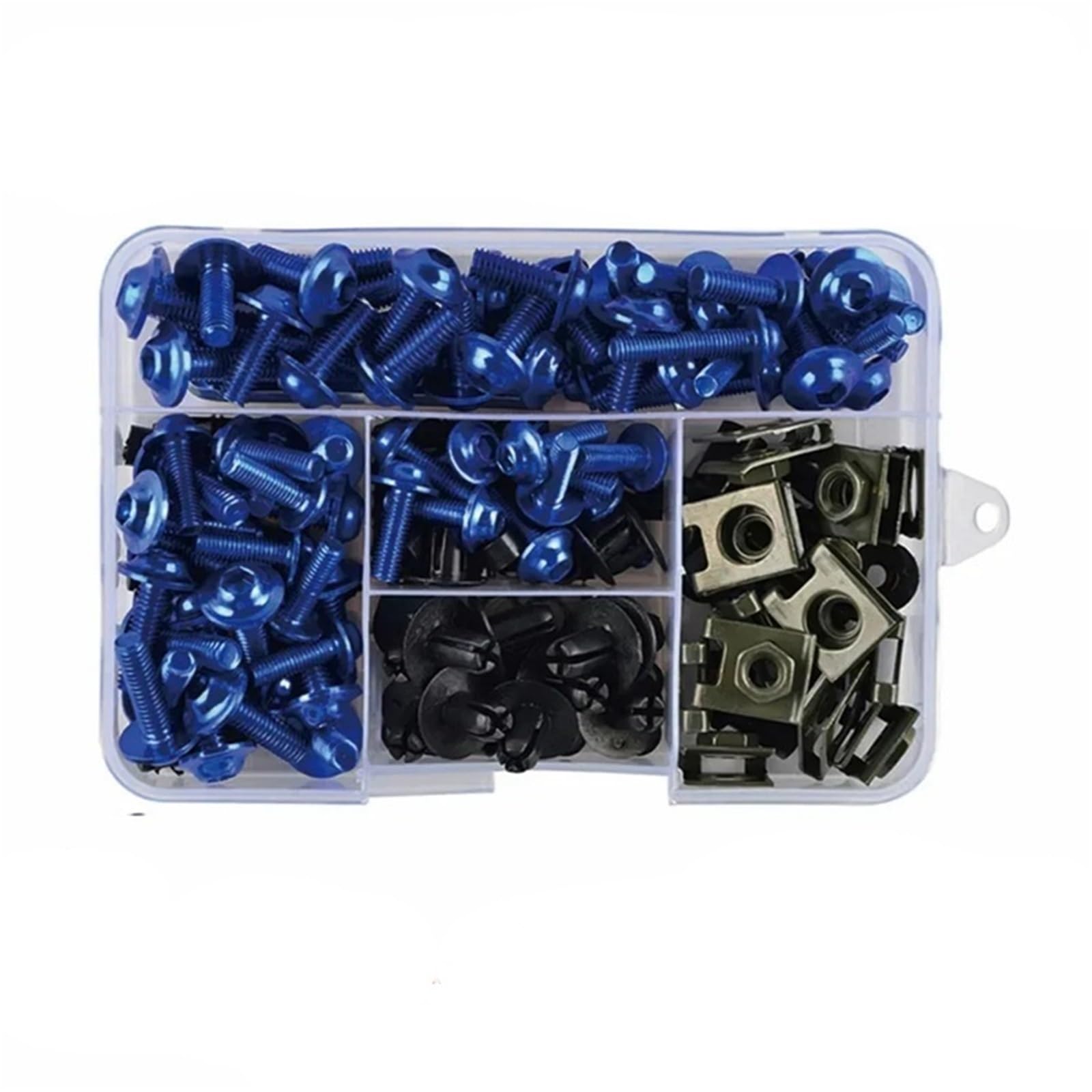 Compatibile con Yamaha per FZ10 per FZ1 per FZ6 per FZ8 per MT07 per MT09 Bulloni Carenati Clip da Dado del Kit da Dado A Bullone Bullone Clip Set Viti Assortimento Set(Blue)