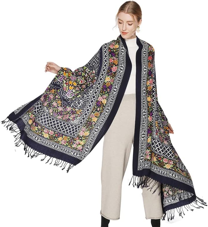DANA XU 100 Pure Wool Large Size Scarf Pashminas Shawls And Wraps For Women