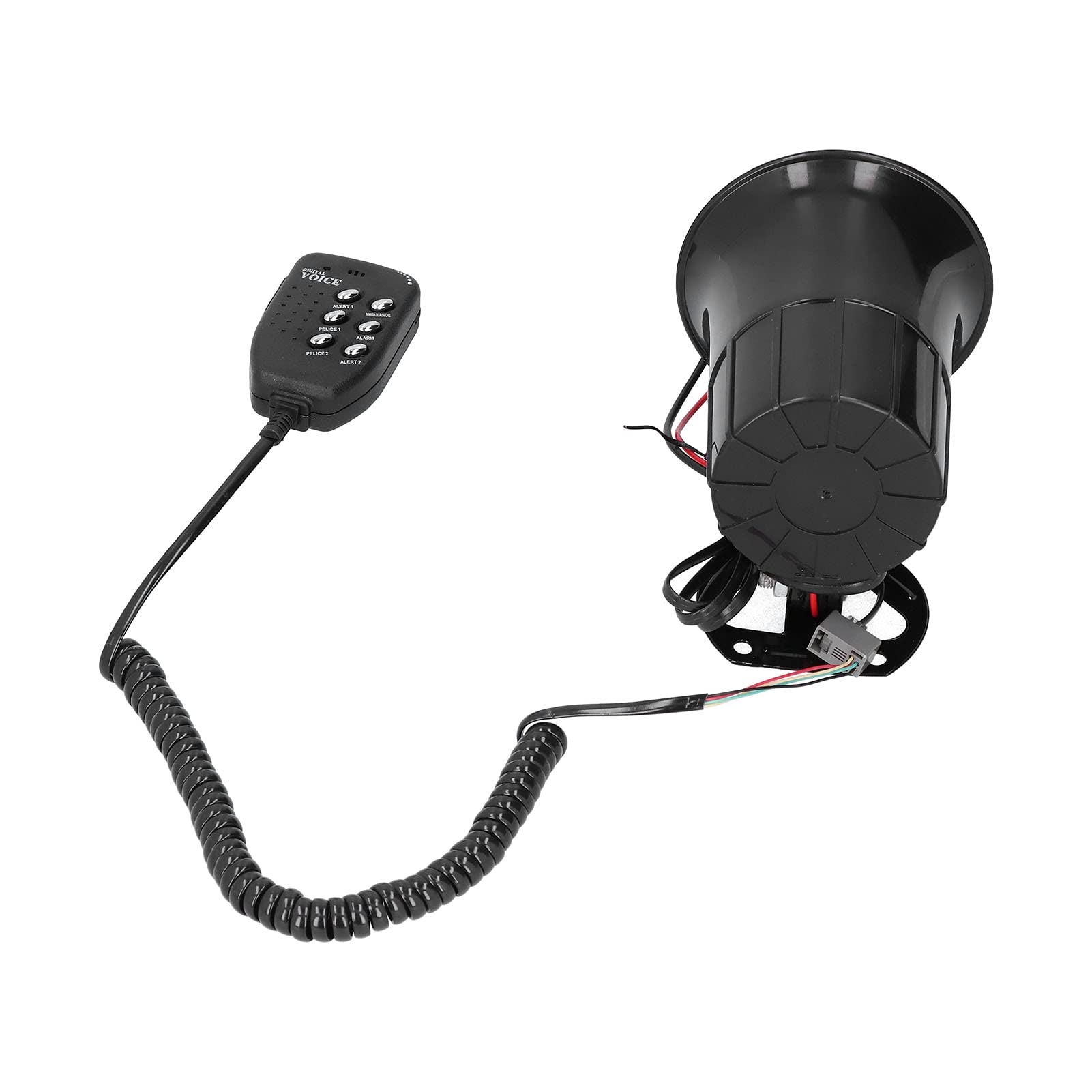 Megafono per Auto, 12V 500W 120db Corno Modificato 6 Suoni di Avvertimento Suono di Avvertimento Tweeter Altoparlante Adatto per Camion Antincendio per Auto