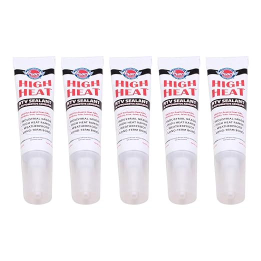 Brock High Heat RTV Sealant & Adhesivo Automotriz – Silicona Industrial para Tablillas de Calor, Gaskets y Más – Tubo de 2.8 oz - Pack de 5 miniatura 2