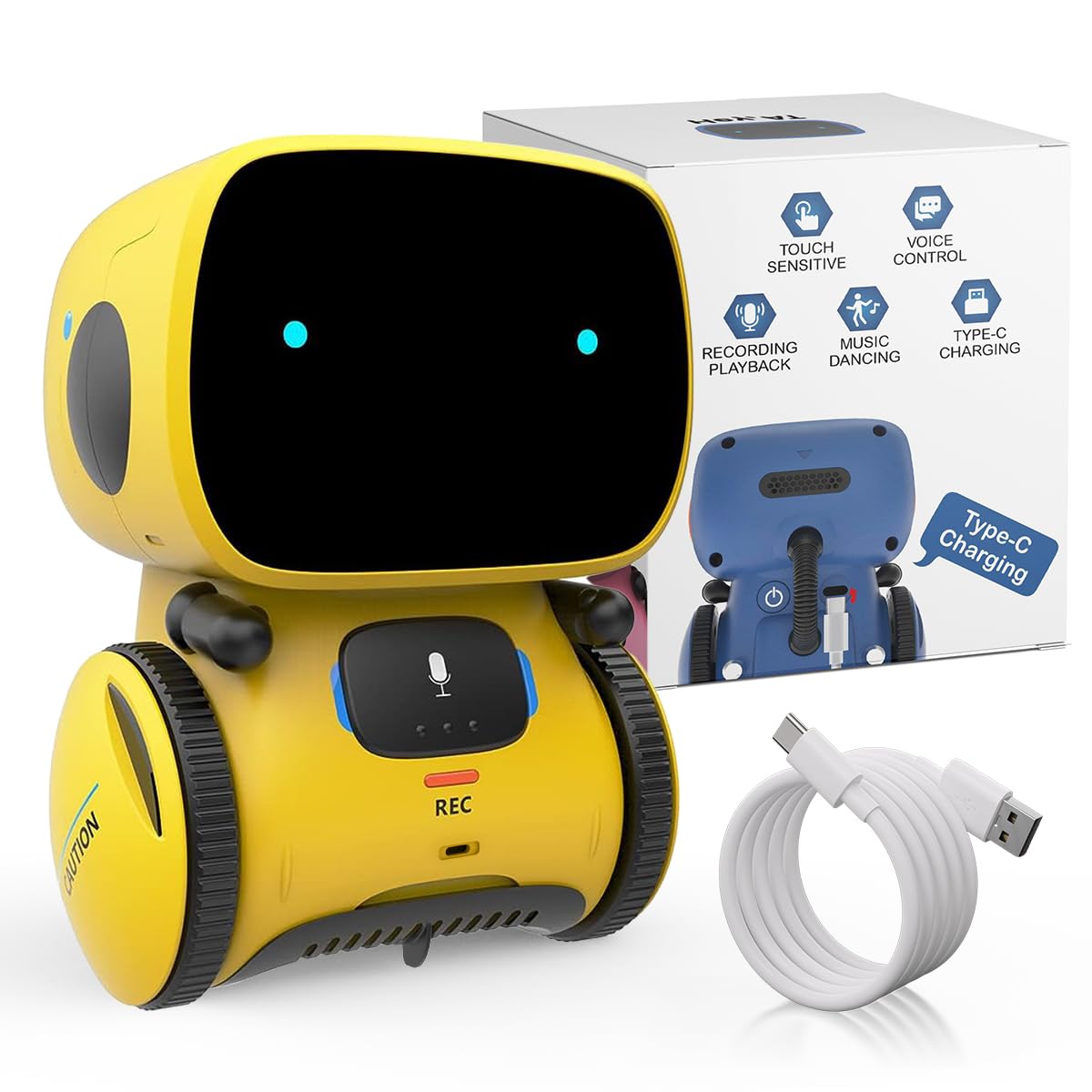 98K Robot Toys for Girls and Boys Rechargeable, Voice and Touch Sensor Robots Interactive Talking Smart Partner and Teacher with Singing, Dancing, Repeating, Toy Gifts for Kids Age 3 and Up