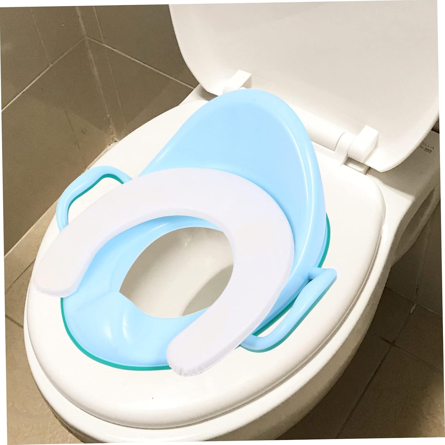 Kisangel 1set Training with Handles Comfortable Potty Toilet Seat for Toddlers -splash Design Transition Seat for Boys and Girls Easy to Clean and Use for Potty Training