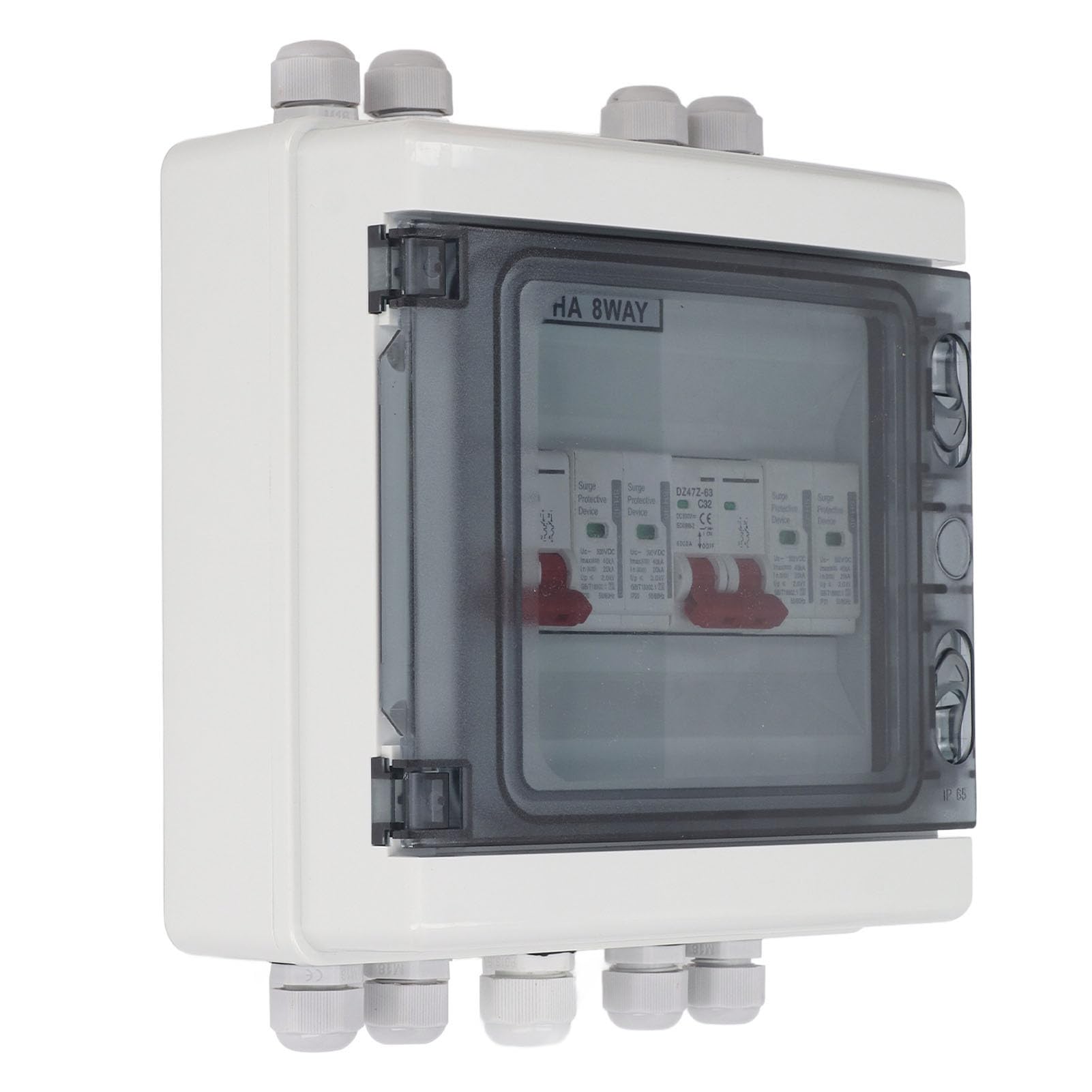 Eujgoov DC500V 32A PV Solar Combiner Box 2 in 2 Out IP65 mit 20-40KA Schutz