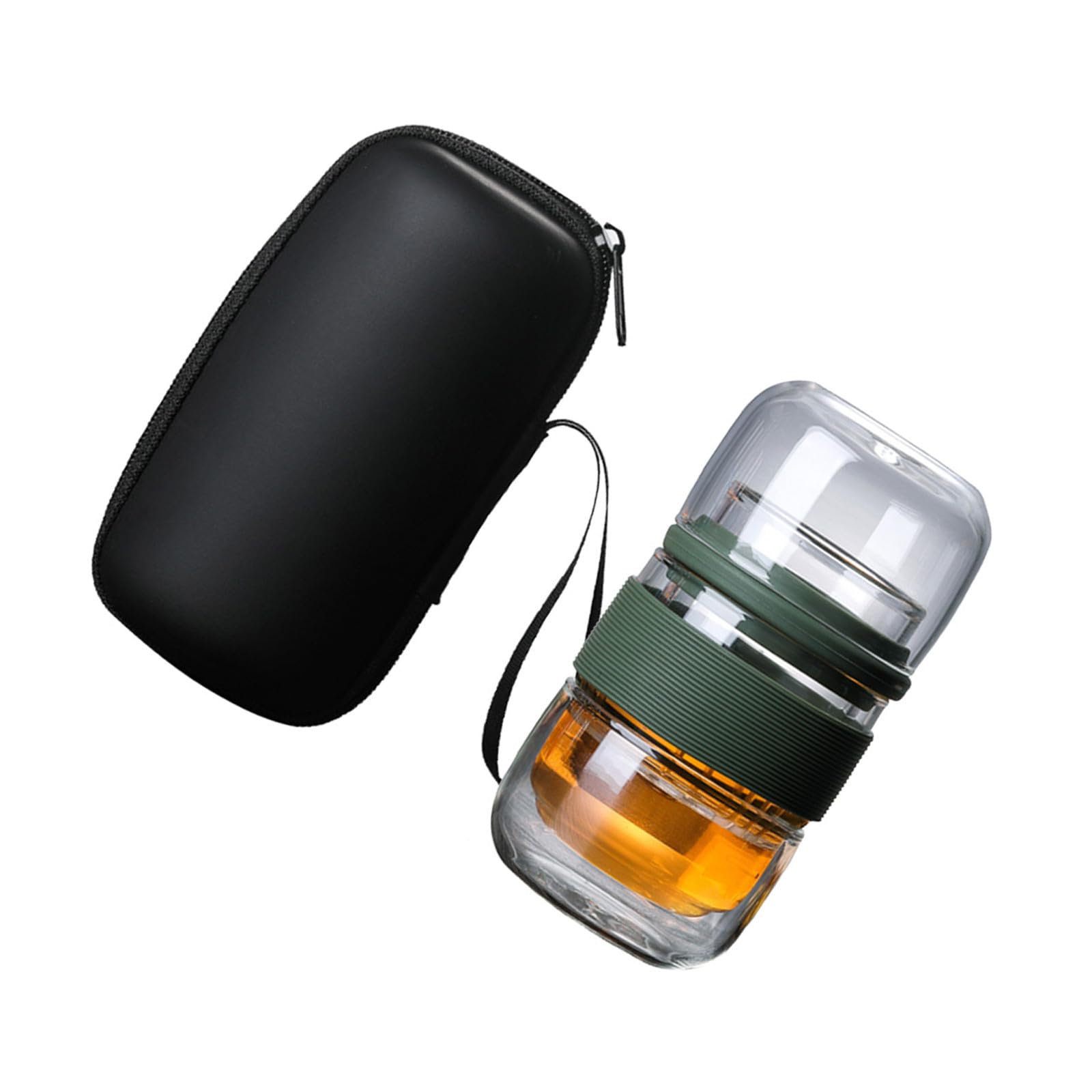 Juego de té portátil de cristal de borosilicato con estuche
