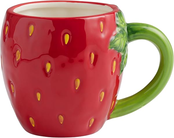 Strawberry figural mug, 17 oz