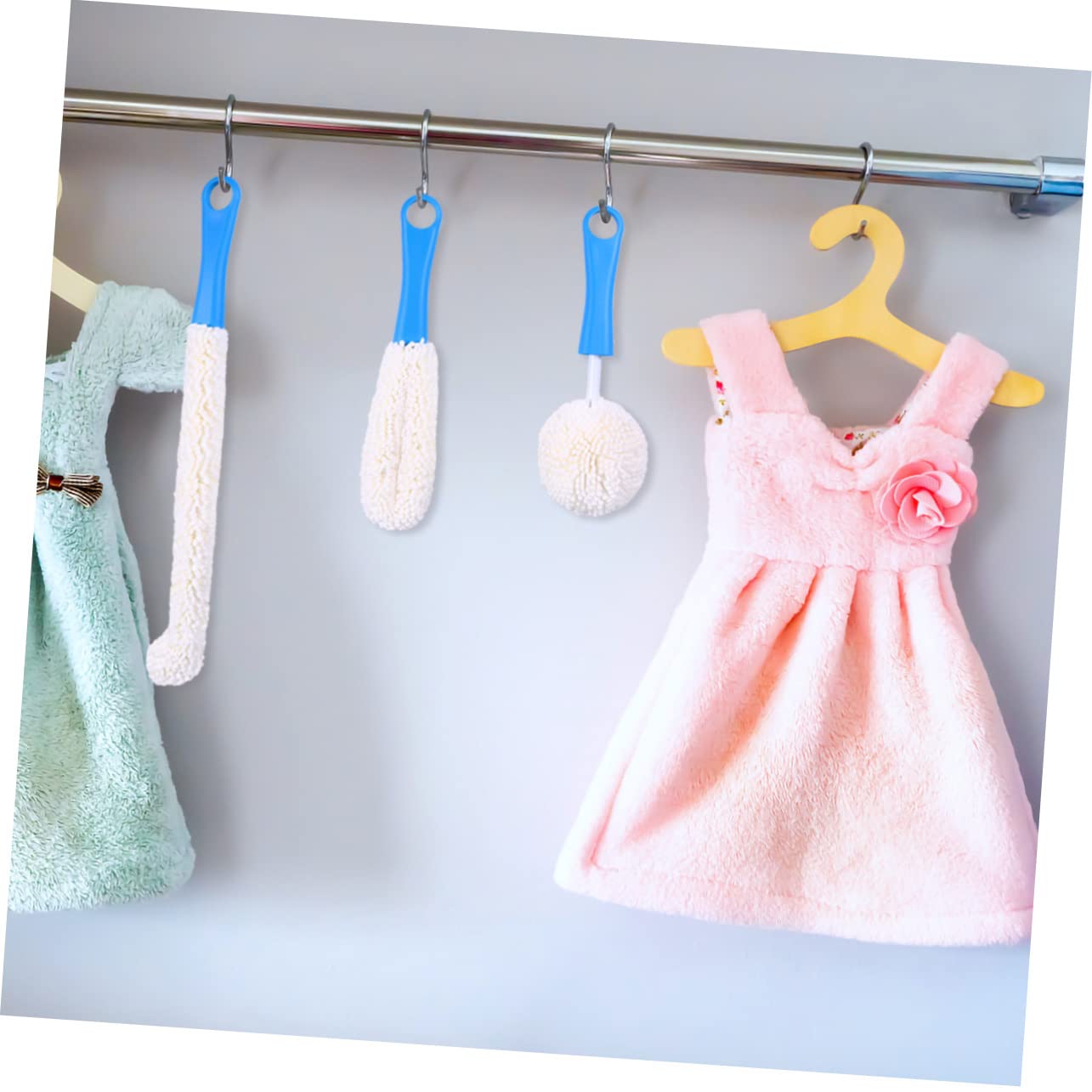 Juego de 6 cepillos flexibles para botellas, herramientas de limpieza de esponja flexible para botellas de cocina, espumas y grietas de difícil acceso, ideal para una limpieza fácil y eficiente