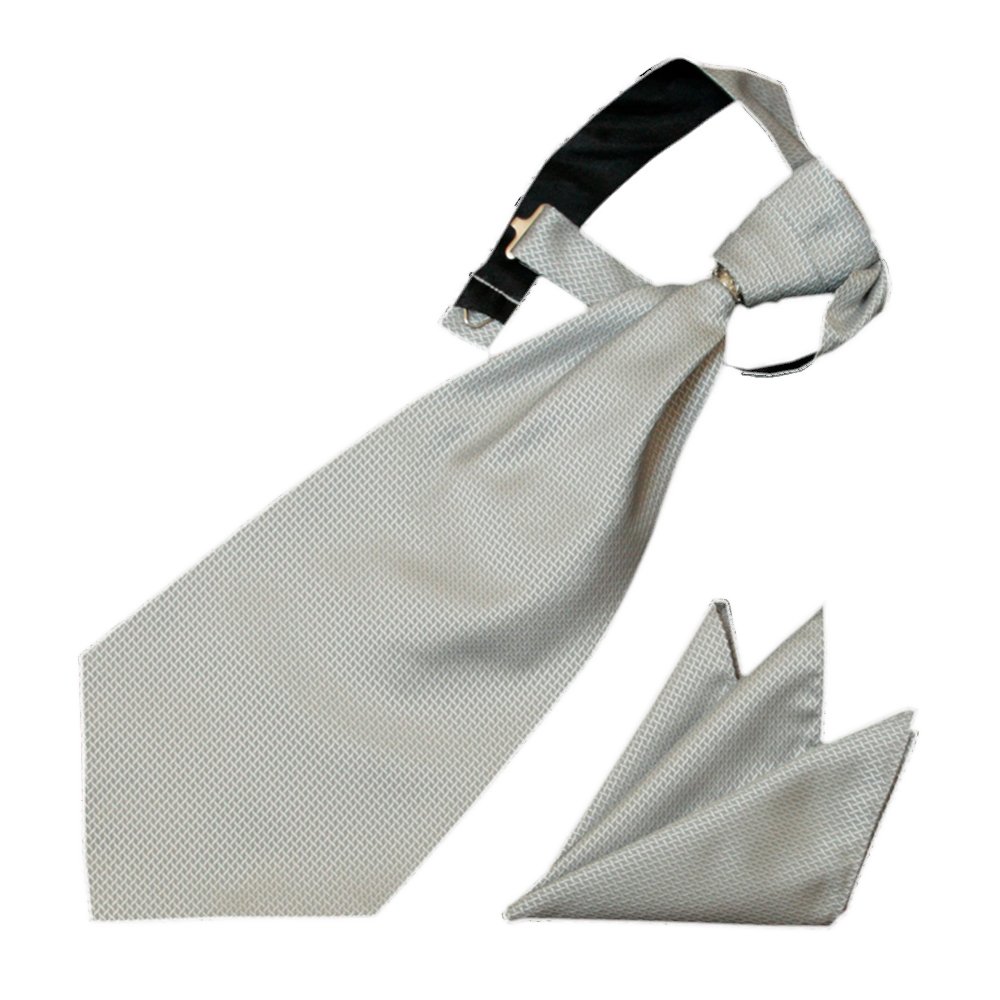 ラウンド用品・アクセサリー TH Amazon | 礼装倶楽部 アスコットタイ シルバーグレー チーフ