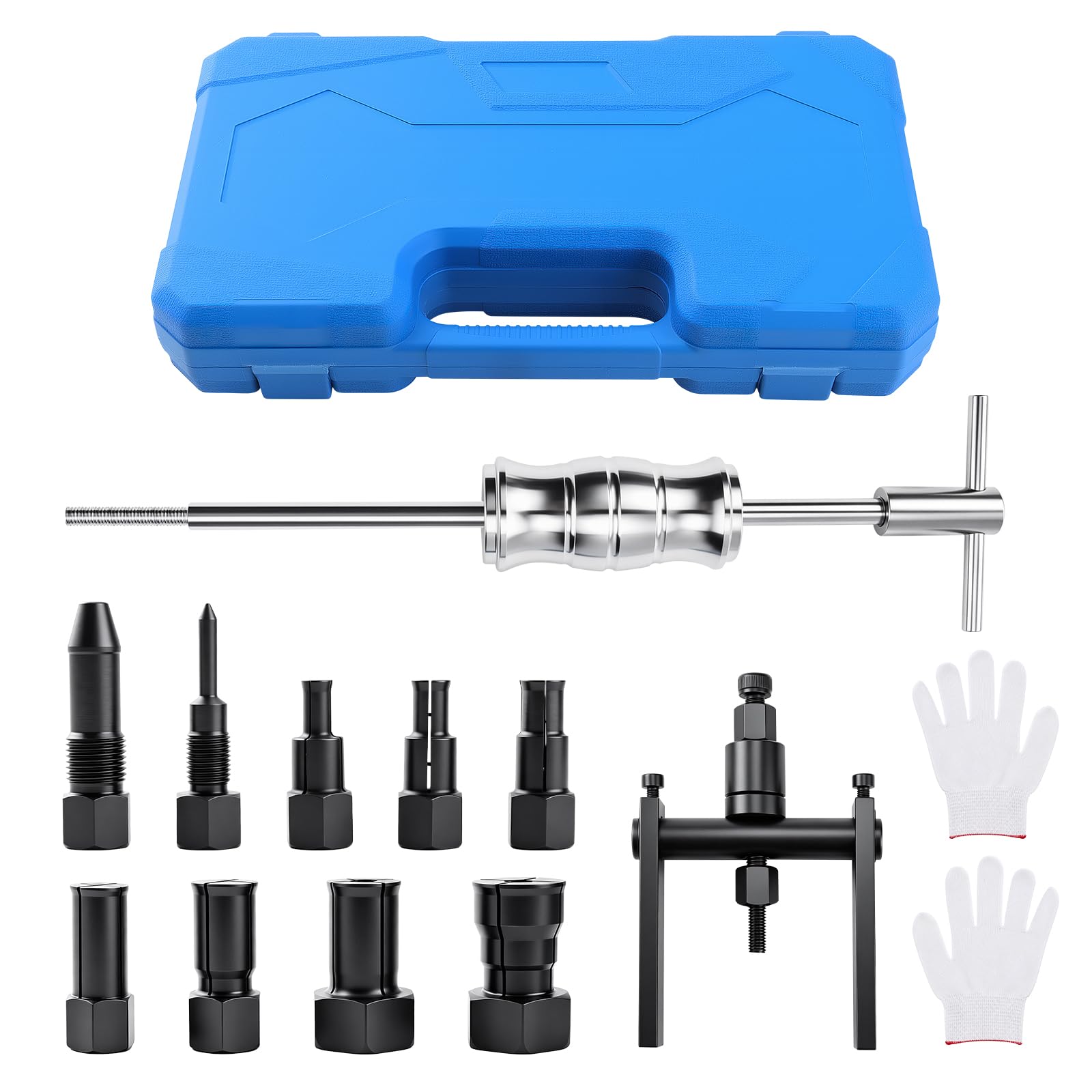 Juego de 12 extractores de rodamientos de Bicicleta, Juego de Herramientas para extraer rodamientos con Martillo Deslizante, Extractor de rodamientos Ciegos para Motocicletas y automóviles