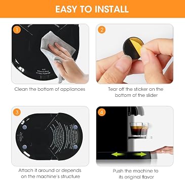 Aieve Kitchen Appliance Sliders, Small Appliance Sliders, Air Fryer Accessories Easy Movers for Air Fryers, Coffee Makers, Bread Machine (8 Pcs)