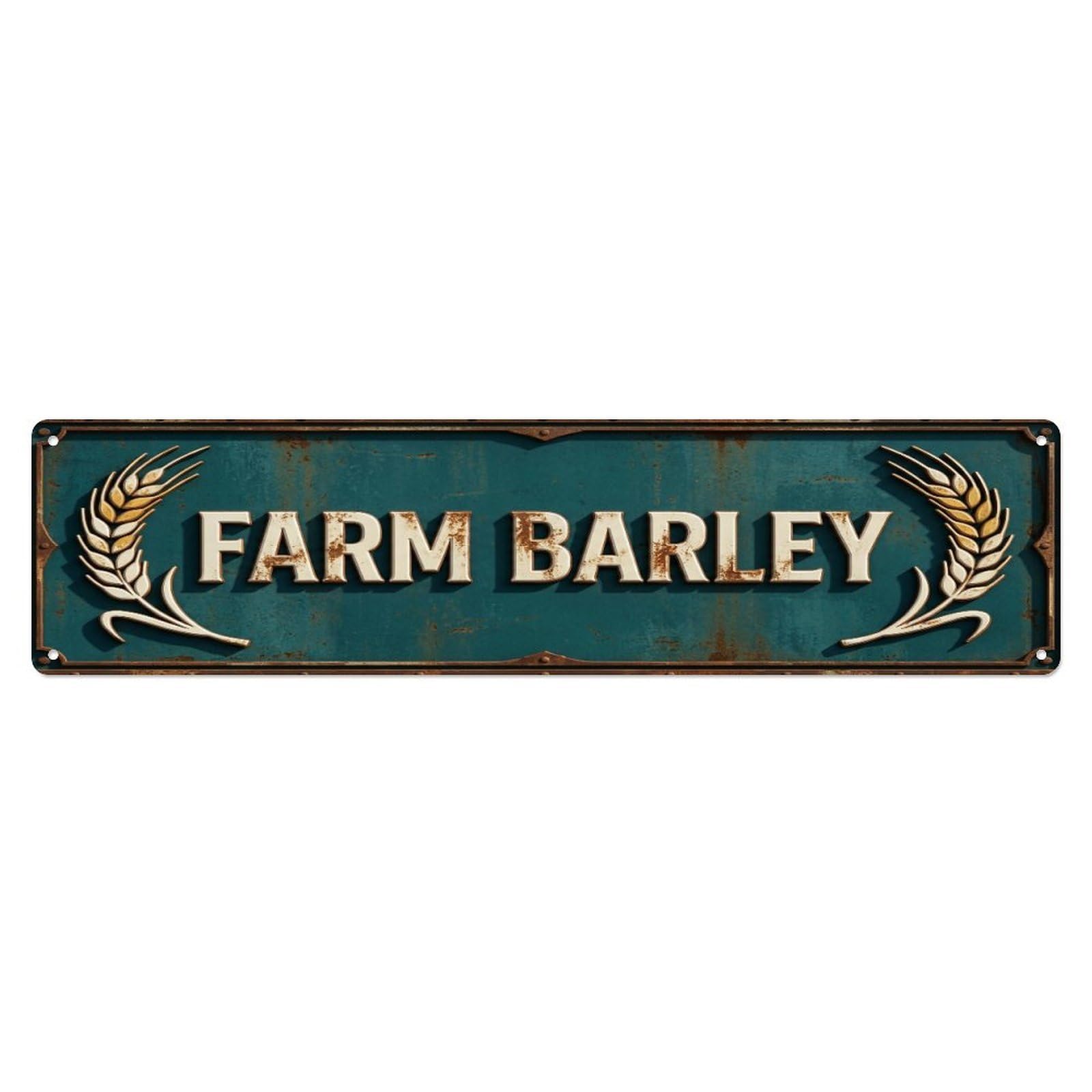 Metal Tin Sign FARM BARLEY Vintage Grain Rustic Farmhouse