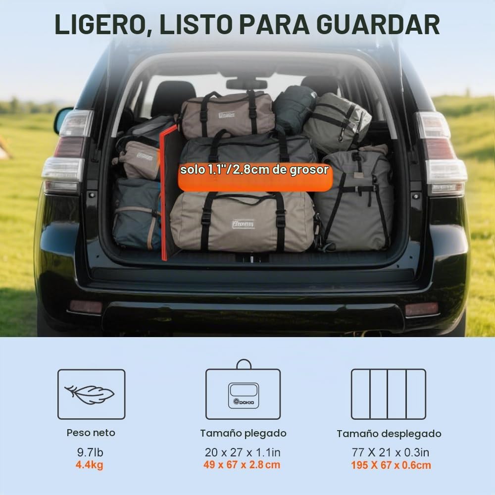 DOKIO Kit de panel solar plegable portátil de 200 W para carga de batería de 12 V, se pliega a 20 x 27 pulgadas y pesa 9 libras; incluye controlador y USB dual; para baterías de 12 V, estaciones