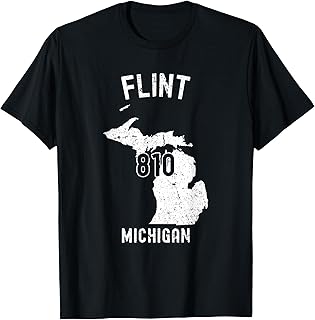 Flint Michigan MI 810 Vintage Athletic Style T-Shirt