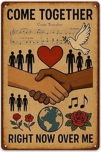 COME TOGETHER Vintage Metal Tin Signs The Beatles Poster Gifts 8 X 12 Inch