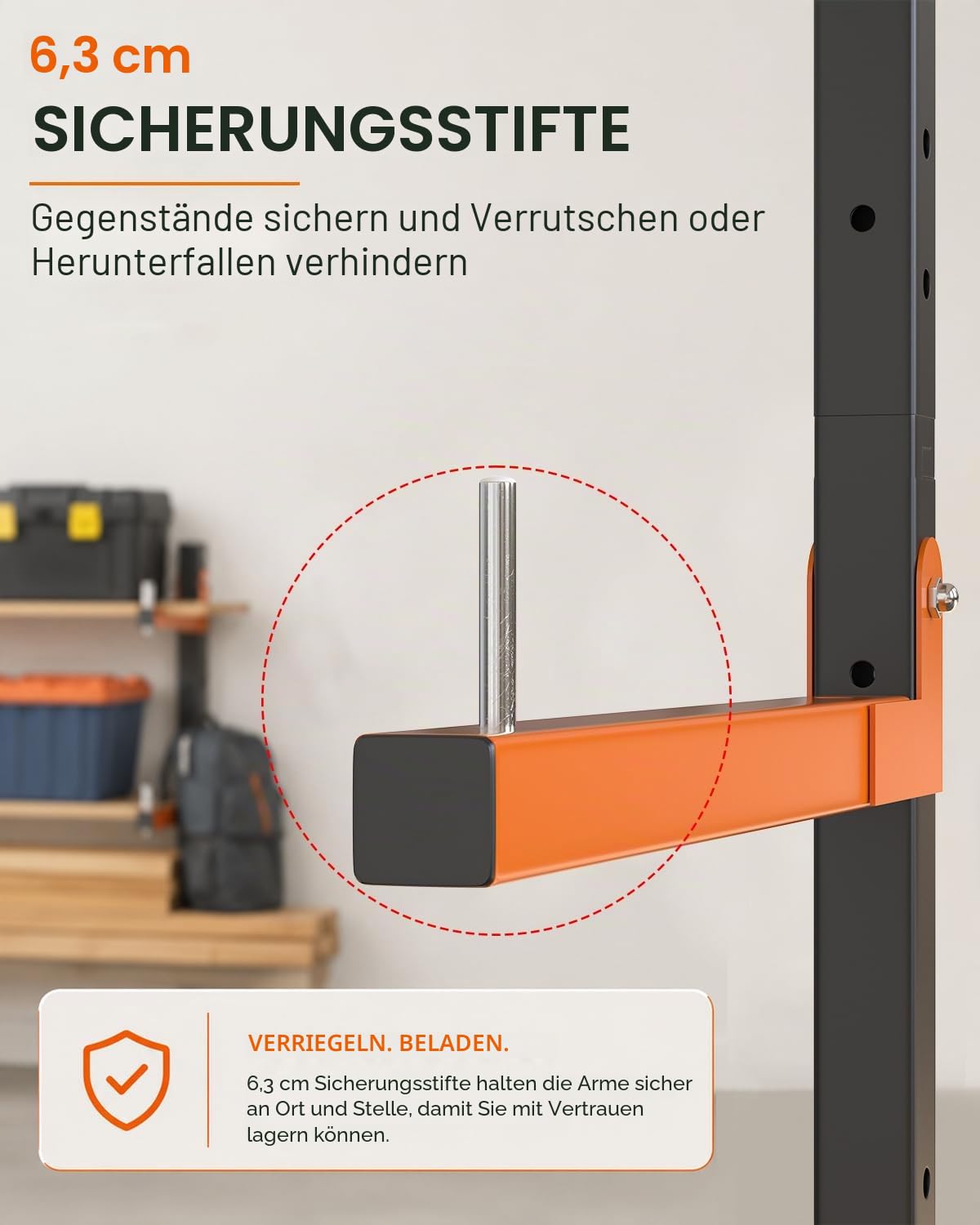 Acools Holzregal, Überkopf-Garagenregal, robustes Holzregal, Wandhalterung, 2 Stück, stabiles Garagen-Wandregal, Holz-Organizer (4 Stück)