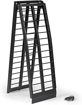 Titan Ramps 9 Heavy-Duty Arched Motorcycle Loading Ramp - 900 lb. Capacity | Aluminum, loading for pickup trucks, foldable, lightweight with serrated crossbars