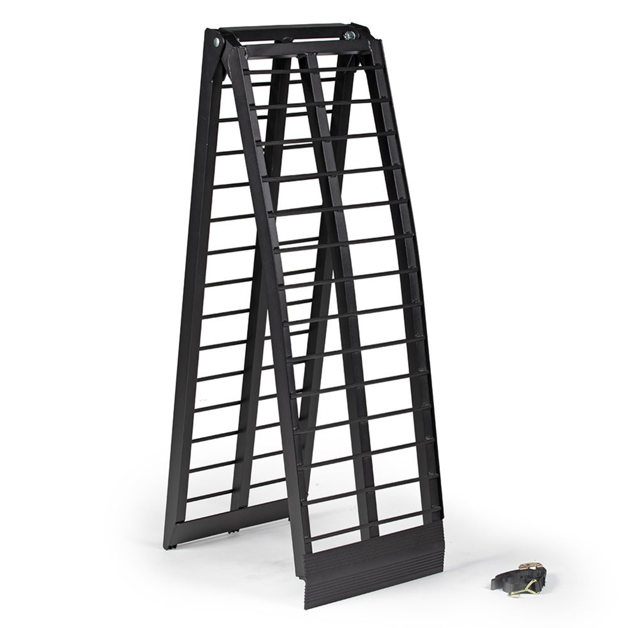 Titan Ramps 9 Heavy-Duty Arched Motorcycle Loading Ramp - 900 lb. Capacity | Aluminum loading for pickup trucks foldable lightweight with serrated crossbars product thumbnail 2