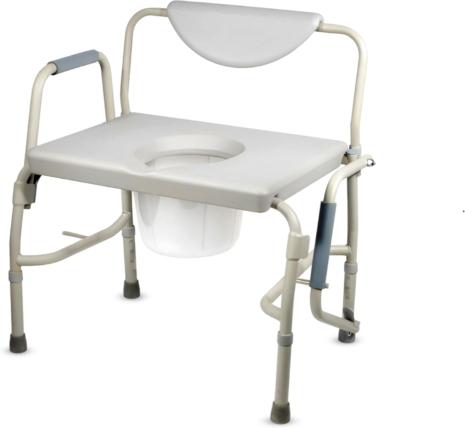 HEALTHLINE Heavy Duty Drop Arm Bariatric Commode | Bedside Commode Toilet Chair with Arms and Bathroom Safety Frame for Elderly, Adults | Adjustable Seat Height, Extra-Wide, 500 lbs