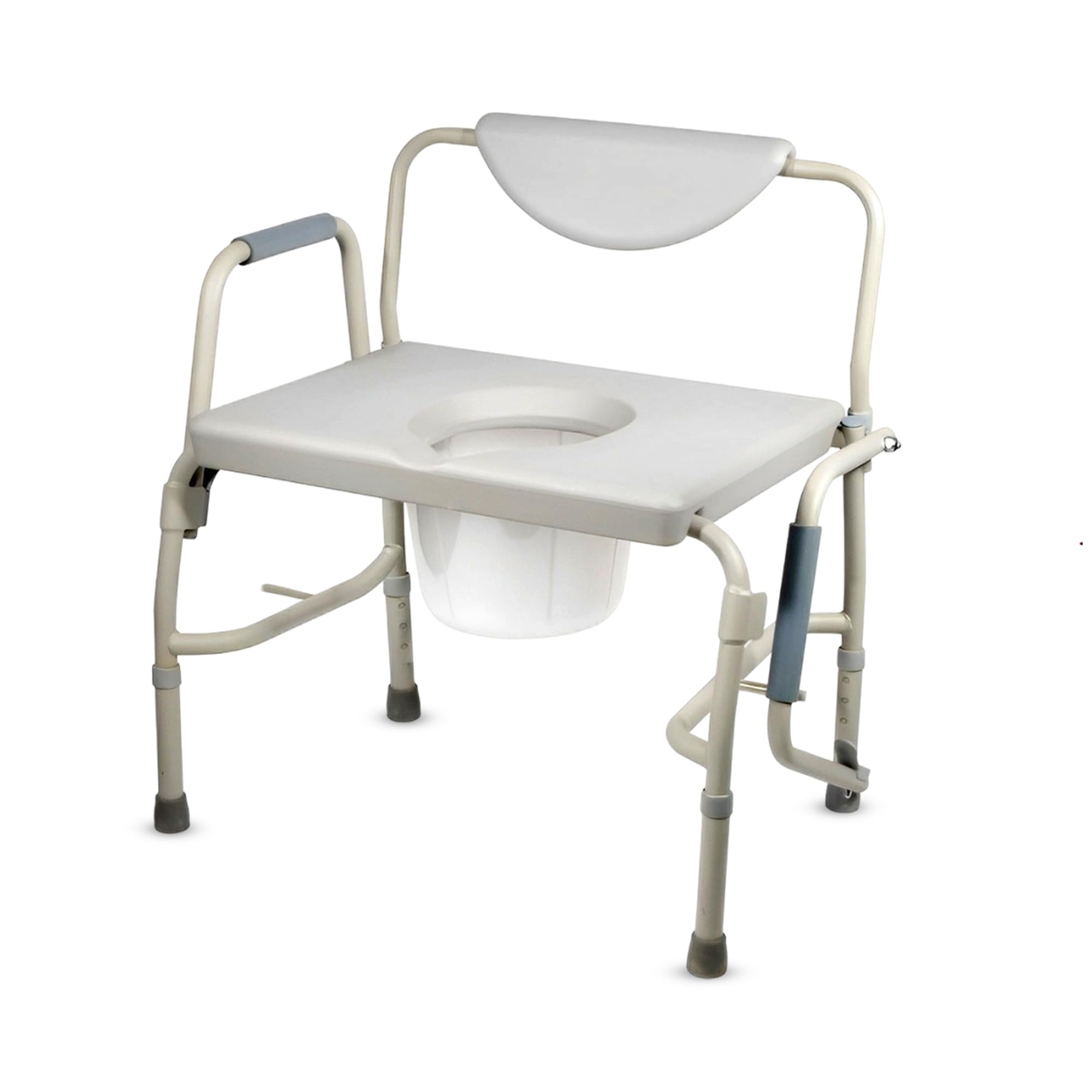 HEALTHLINE Heavy Duty Drop Arm Bariatric Commode | Bedside Commode Toilet Chair with Arms and Bathroom Safety Frame for Elderly, Adults | Adjustable Seat Height, Extra-Wide, 500 lbs