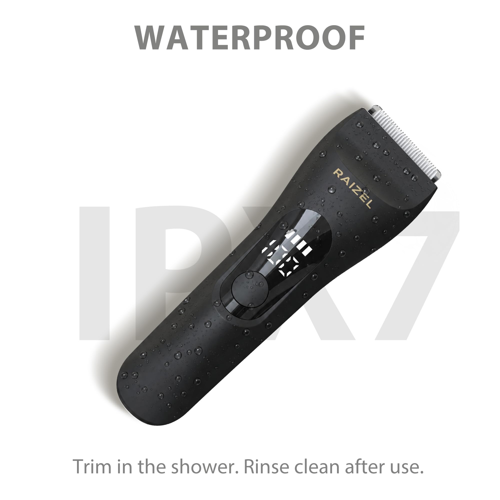 RAIZEL Tondeuse électrique pour homme et femme, tondeuse étanche pour l'aine et le bikini, rasoir sans fil humide/sec avec station de charge USB