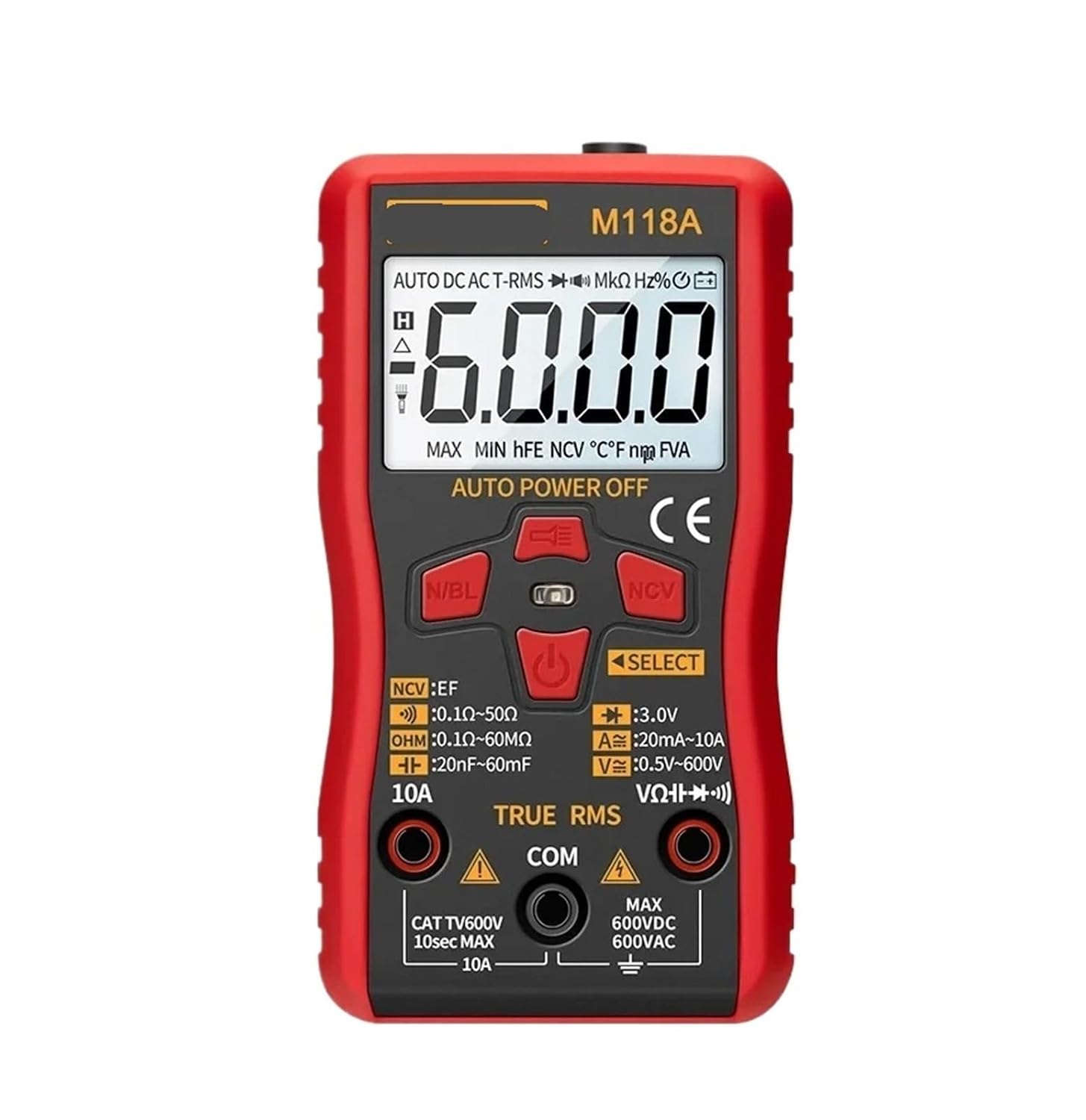 M118A Digital Multimeter 6000 Count AC/DC Tool