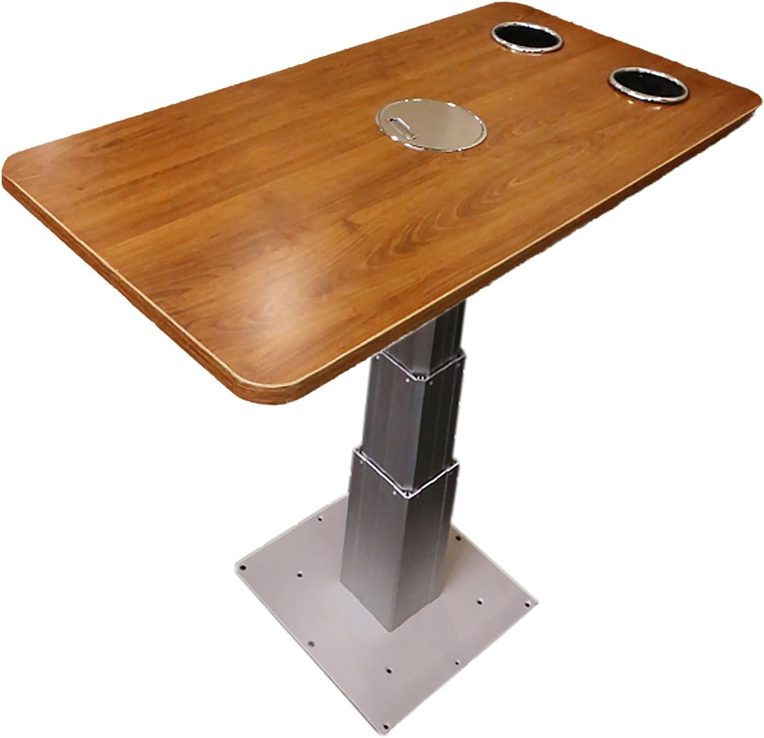 Rv Table Travel Table Folding Campervan Motorhome Furniture Detachable Table Folding Leg Suitable for Camping RV(Brown)