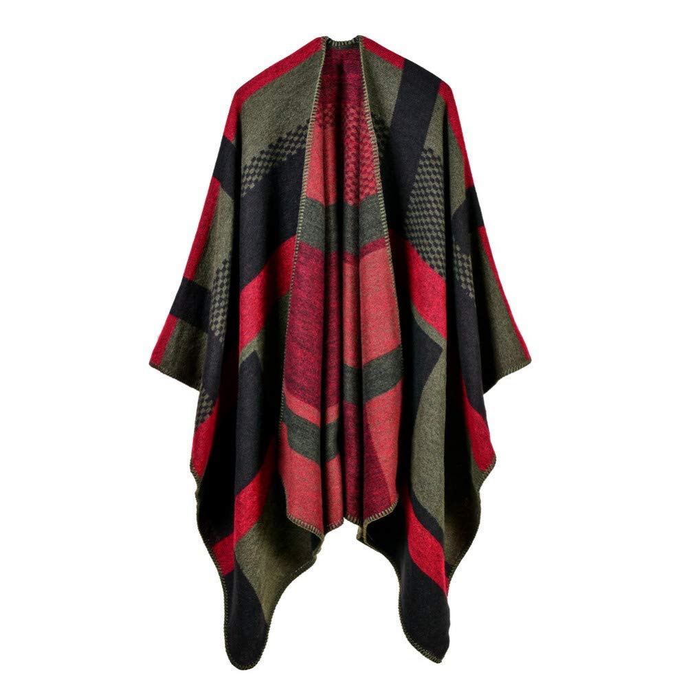 Poncho écharpe cape chaud pour femme en tricot vintage style