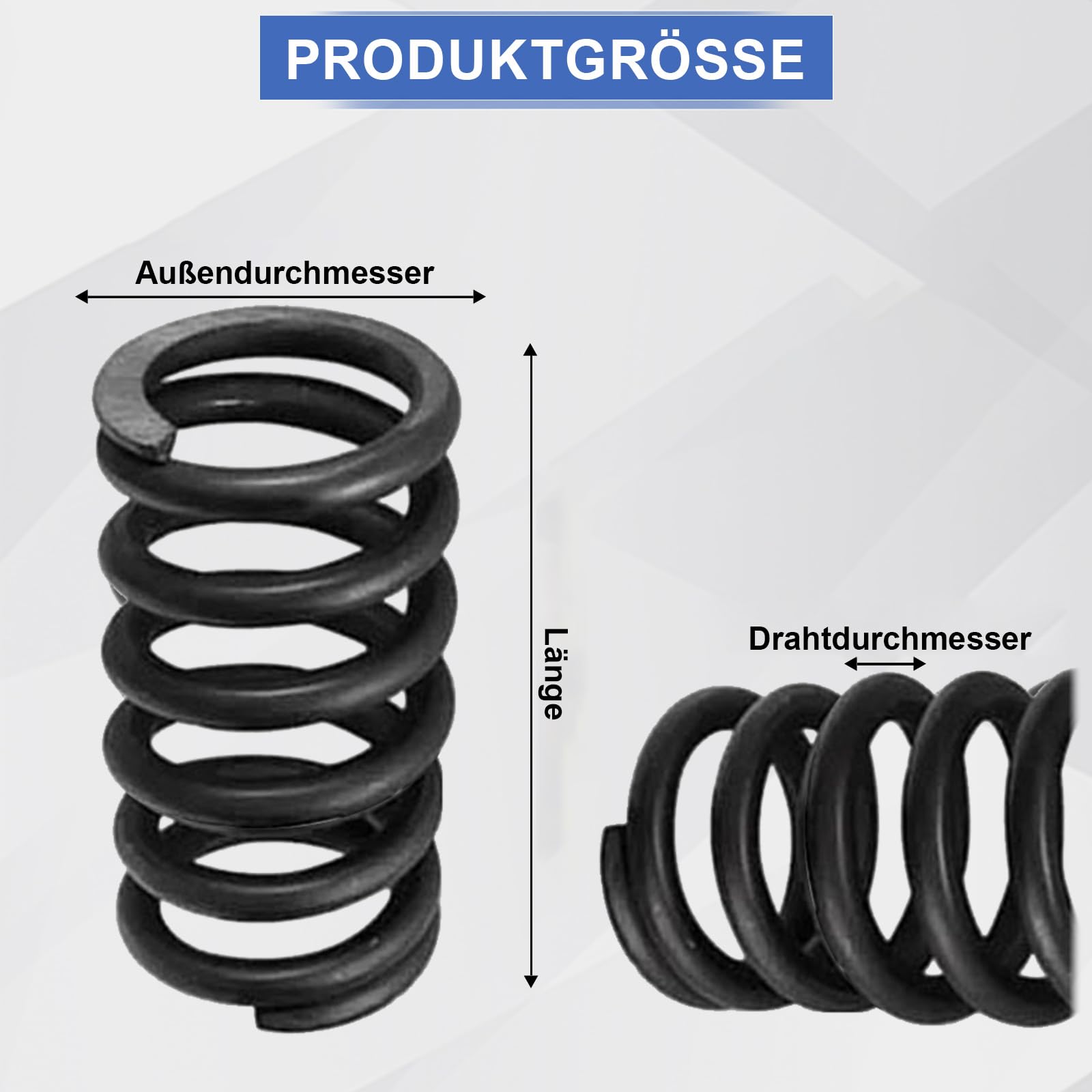 Druckfeder Edelstahl Feder, Drahtdurchmesser 4mm Federstahl, Starker Druckfeder-Außendurchmesser 40mm Stoßdämpfende Rückholfeder Druckfedern 2 Stück 4X40X60mm