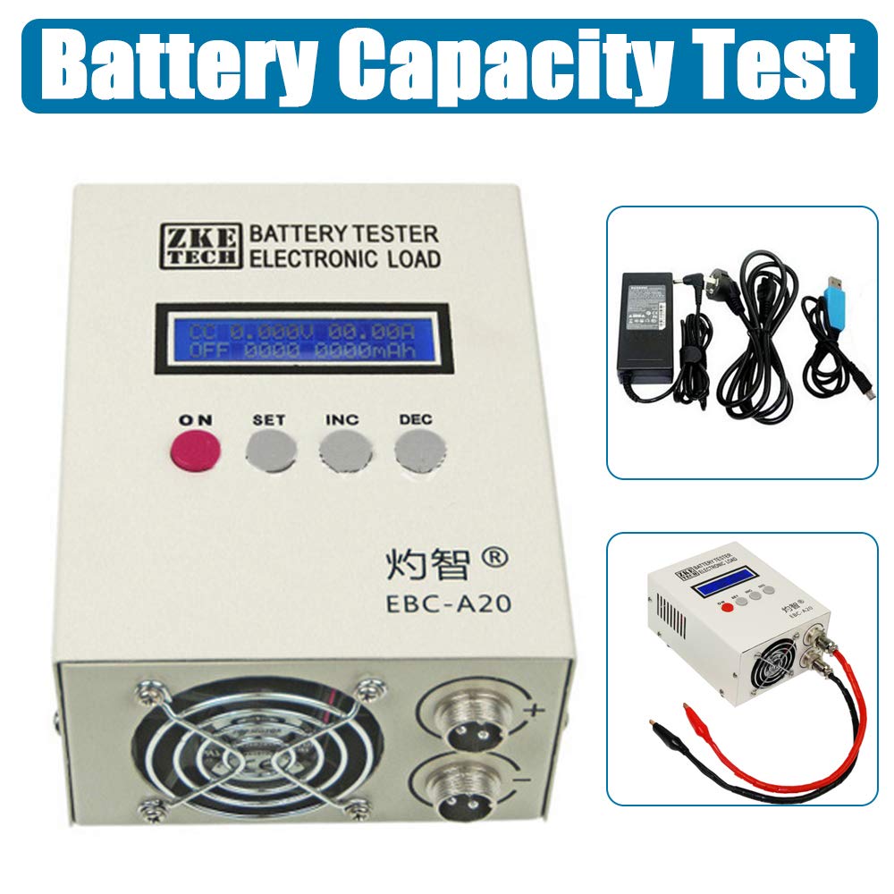 EBC-A20 - Tester di capacità della batteria Li-Po, 5 A, carica 20 A, 85 W, multifunzione con display LCD, tensione/corrente/capacità/tempo/consumo energetico