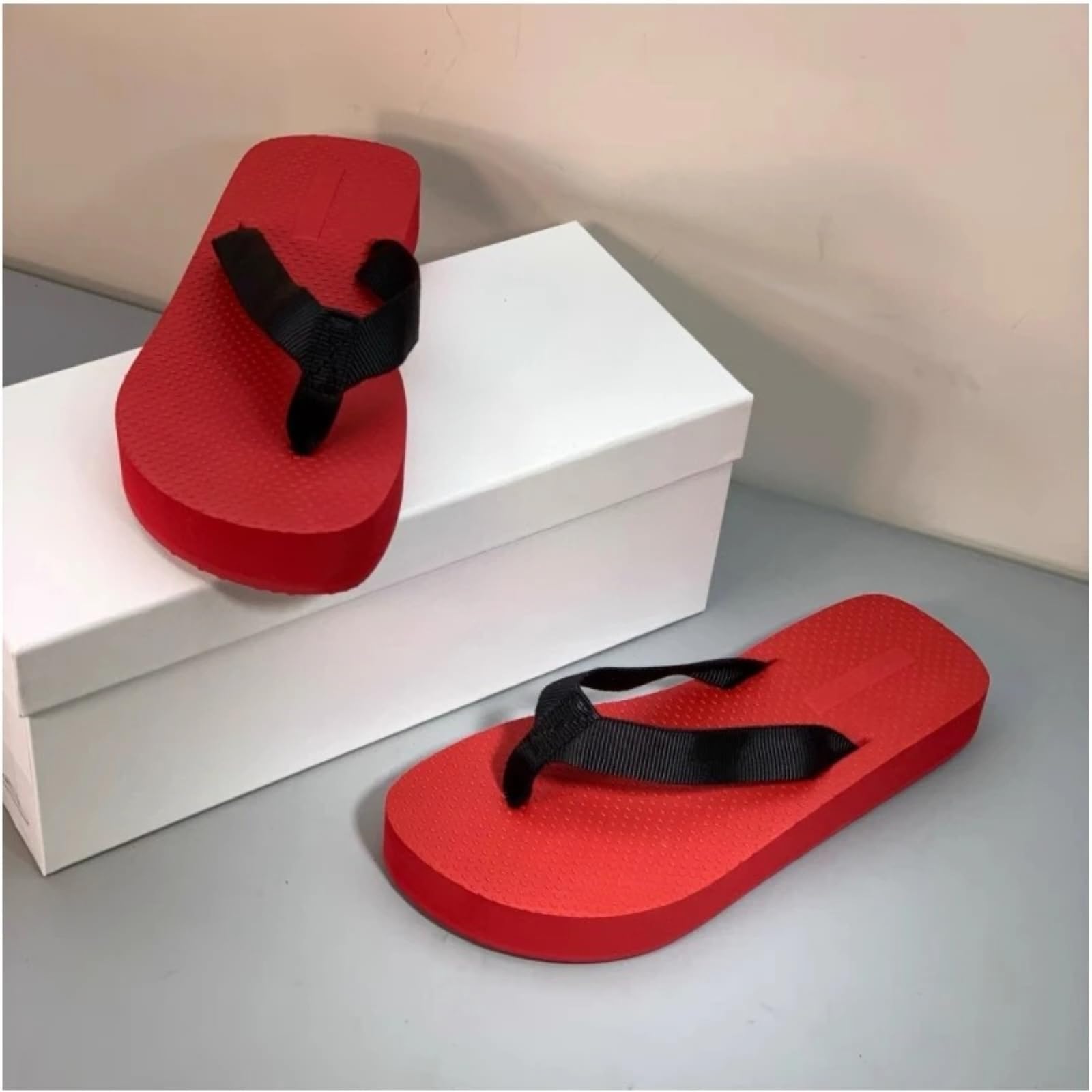 Chanclas Unisex Masaje Punto Chanclas, Correa De Contraste Antideslizante Goma Tanga Sandalias, Piscina Playa Zapatos Casuales para Hombres Y Mujeres-Black Flat Bottom-35