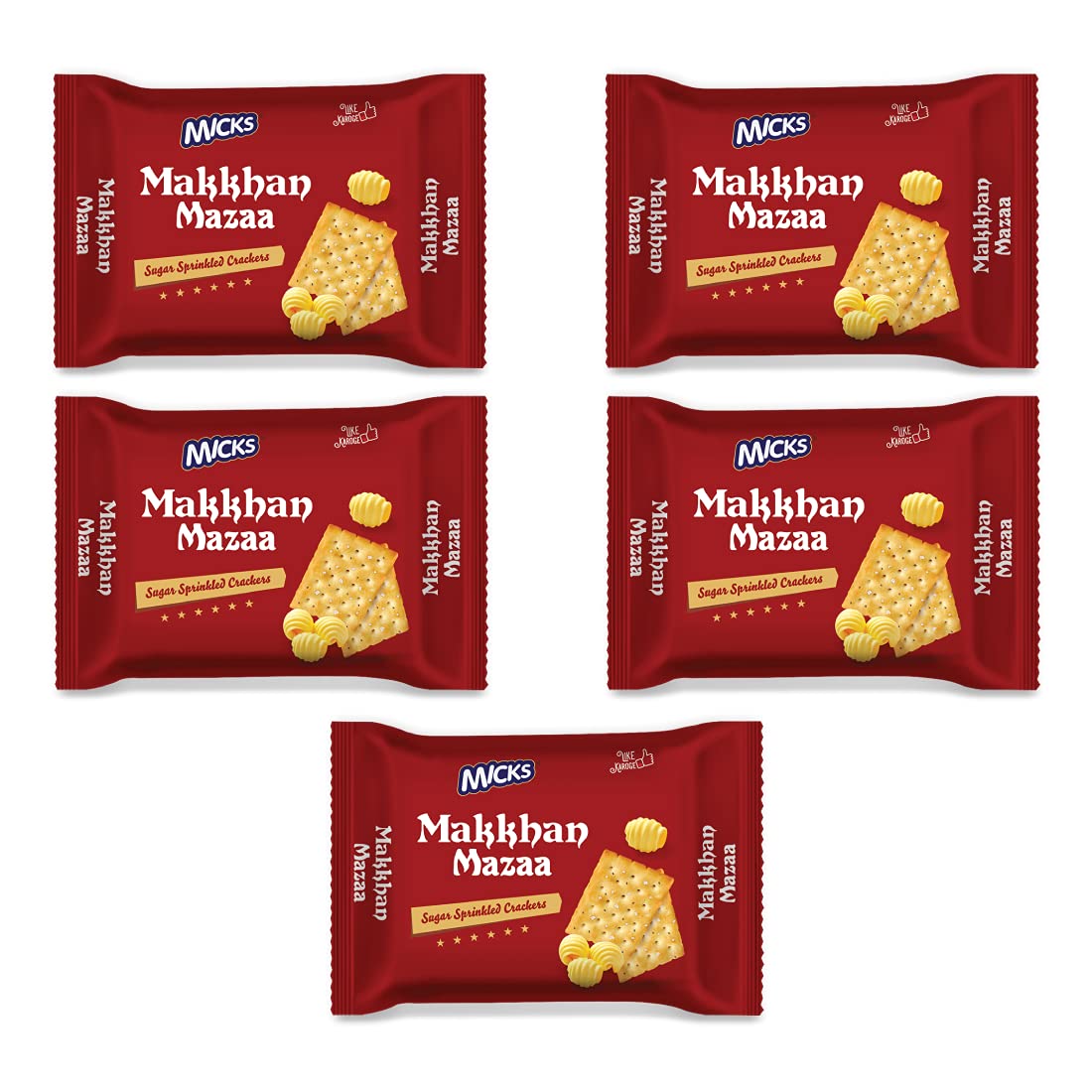 MICKS Makkhan Mazza Pure Butter Short Bread Fingers Biscuits, 200 Grams Each Combo - Pack Of 5