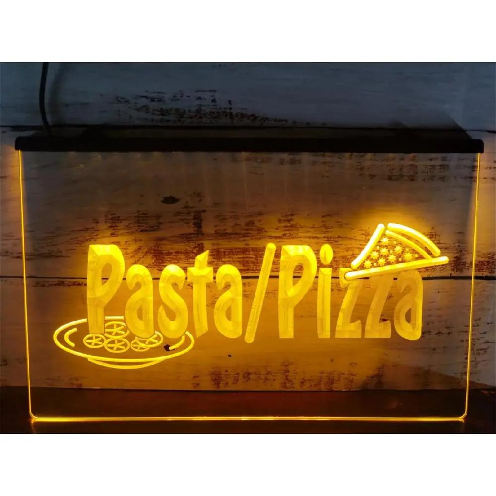 Letrero de neón para Tienda de Pizza y Pasta, Restaurante con Control Remoto de 24 Teclas, Luces LED de neón con atenuación para decoración de Pared, Letrero Luminoso USB,40x30cm