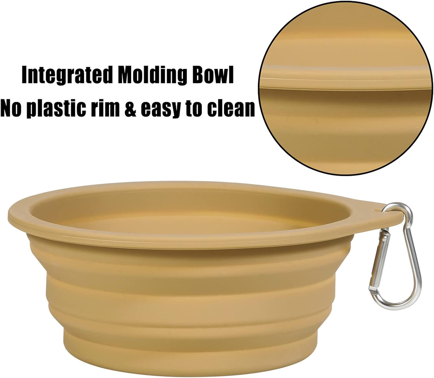 Pet Supplies : SLSON 2Pack Collapsible Dog Bowl,Integrated Molding Travel Bowl No Plastic Rim Pet Feeding Bowls for Walking Traveling Outdoors,600ML (Navy Blue+Khaki) : 