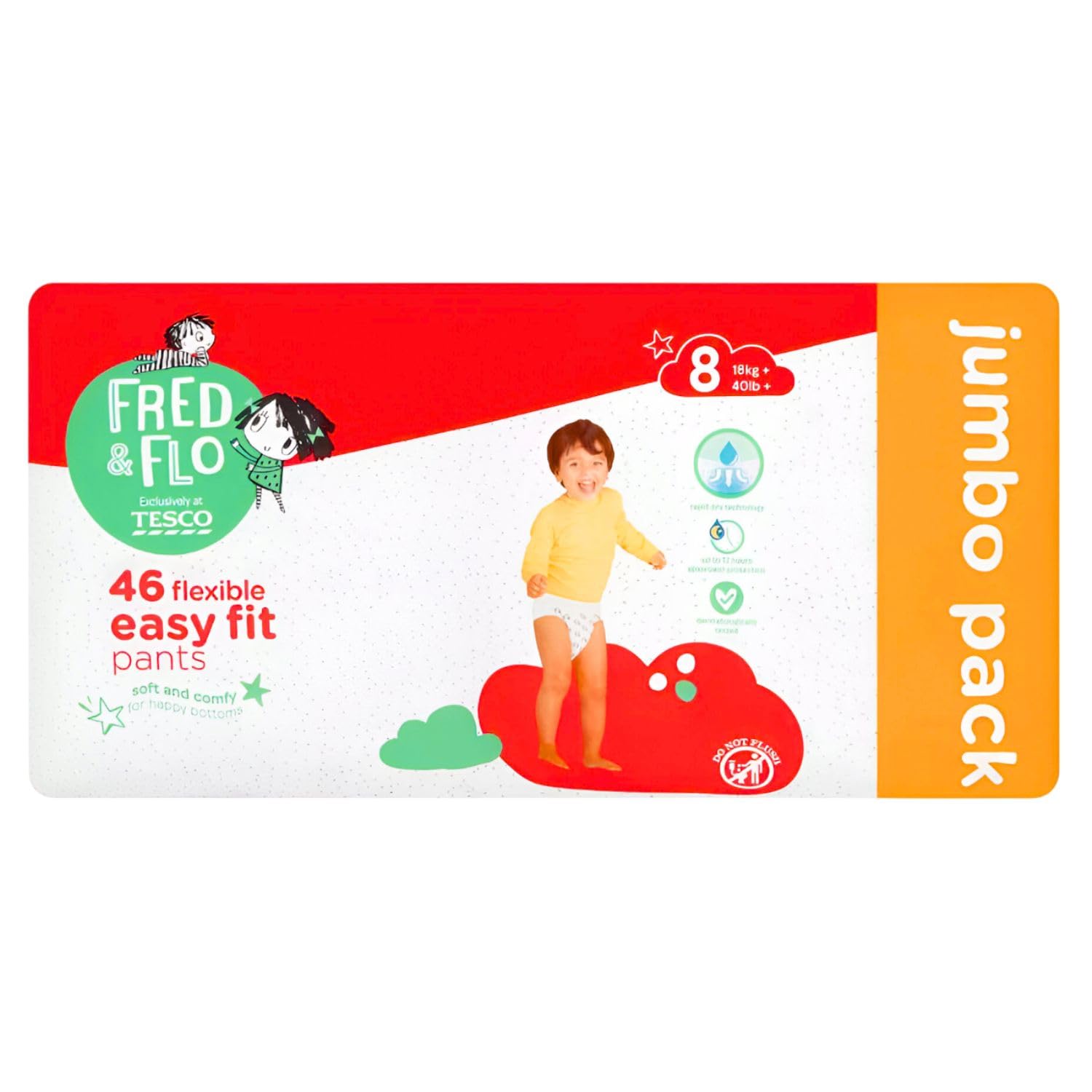 Fred & Flo Size 8 Nappy Pants 46 Pack
