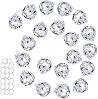 Vista 9 de Atrapasueños de cristal 20mm/30mm/40mm Prismas de bola de cristal transparente para lámpara de araña con gotas de luz colgantes, piezas de prisma