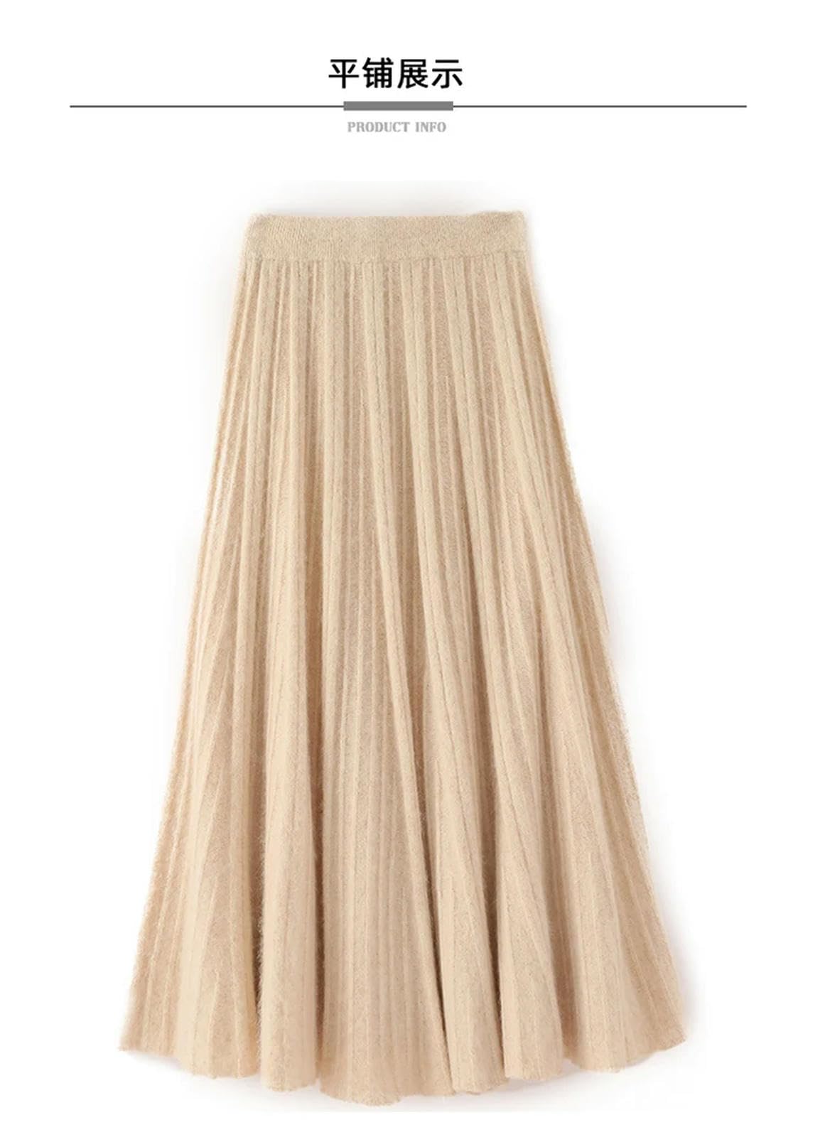 Gonna Lunga Donna Autumn Winter Women Women Long Micket Galli di Ombrello Casualmente Gonne A Maglia A Maglia da Maglia da Donna Eleganti Gonne Eleganti-Beige-l