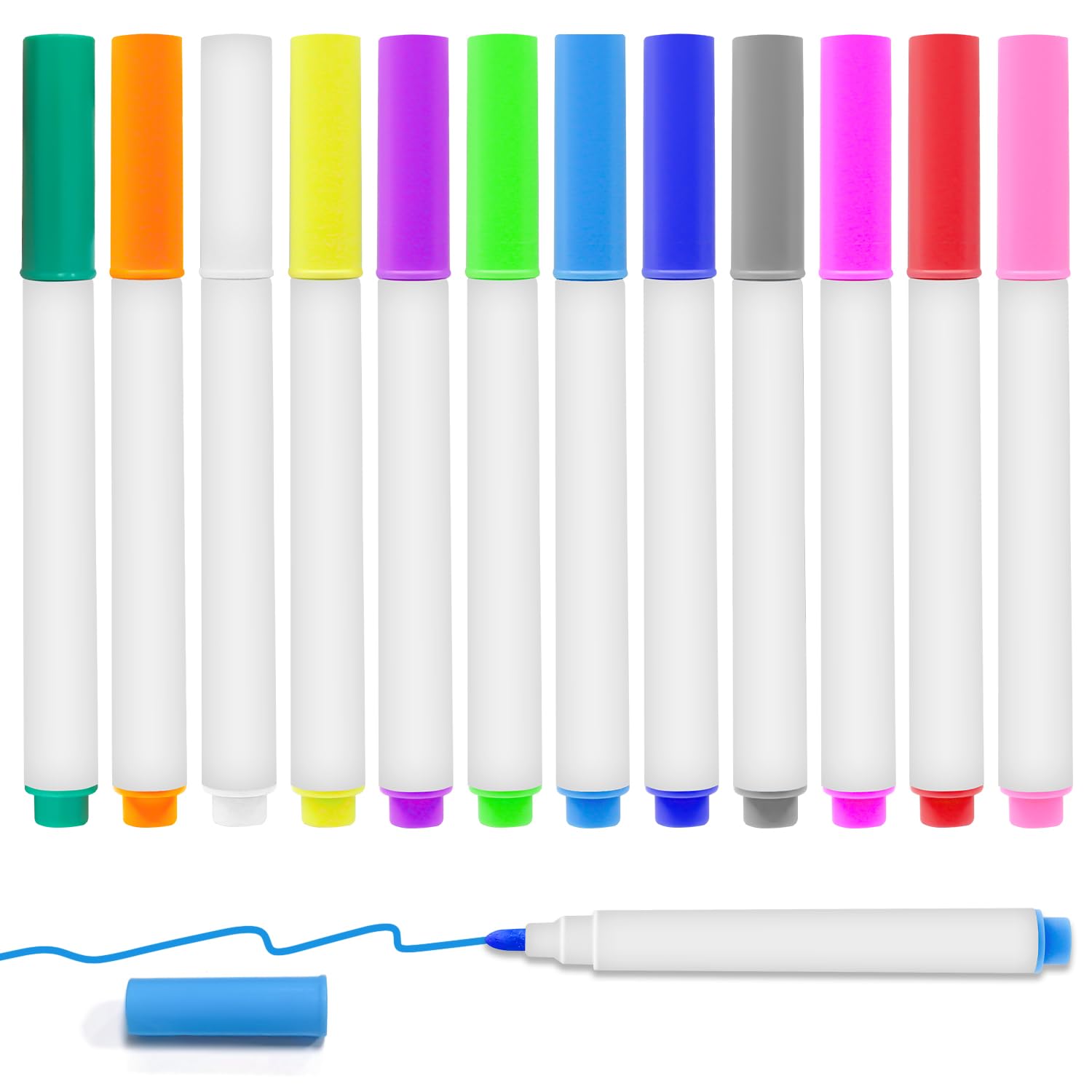 12 Pack Neon Markers Set, Erasable Fluorescent Pens for LED Drawing Board, Light Up Sketch Pad, Glow Pad, Acrylic Message Board, Writing Tablet & Light Box for Kids Adults โ image 1