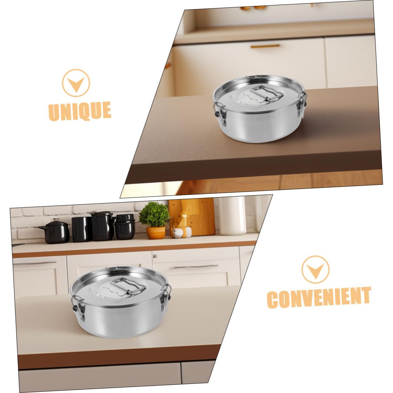 TOYANDONA Molde para Hacer Flanes de Acero Inoxidable con Tapa, Accesorio para Ollas a Presión, Diseño de Bloqueo Fácil de Limpiar para Hornear y Cocinar Flan