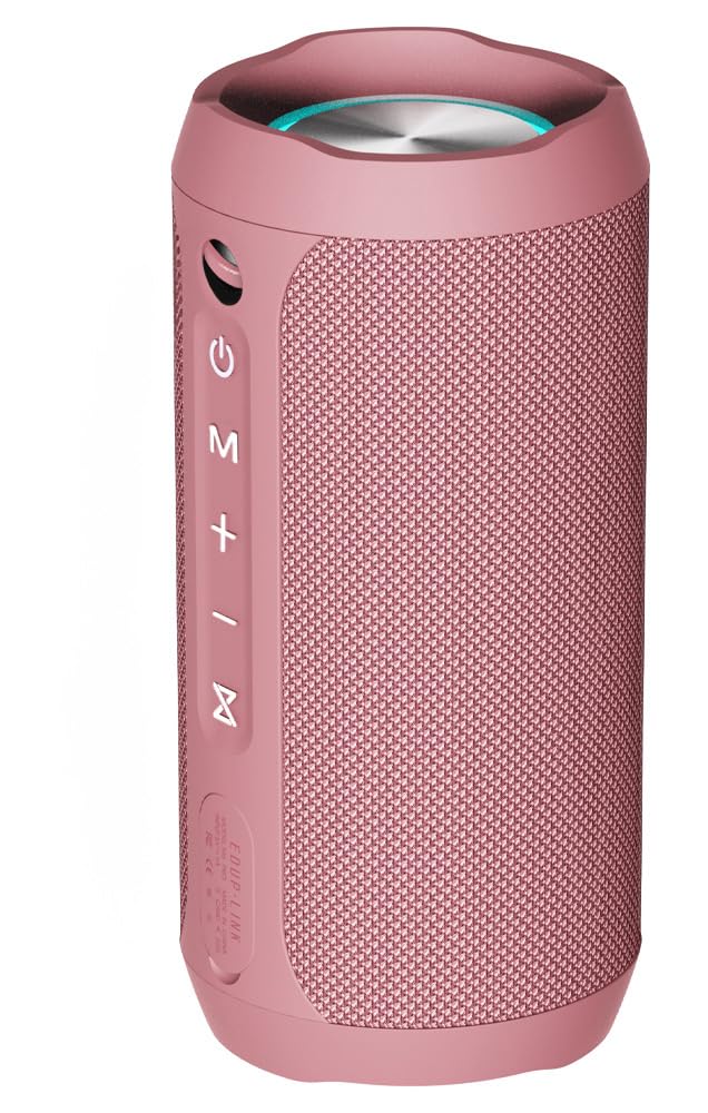 EDUPLINK Altavoz Bluetooth, portátil y Resistente al Agua IPX7 (Rosa)