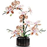 Champagne Orchid Flower Building Set, Icon Flowers Building Block Compatible with Lego, Stunning Botanical Display Gift for 8-14 Kids and Adults (866 Pcs)